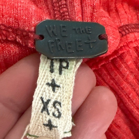 Free People We The Free Londontown Thermal Top Burnt Orange Asymmetrical XS - Picture 12 of 15